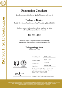 Enviroport Ltd _ ISO 9001